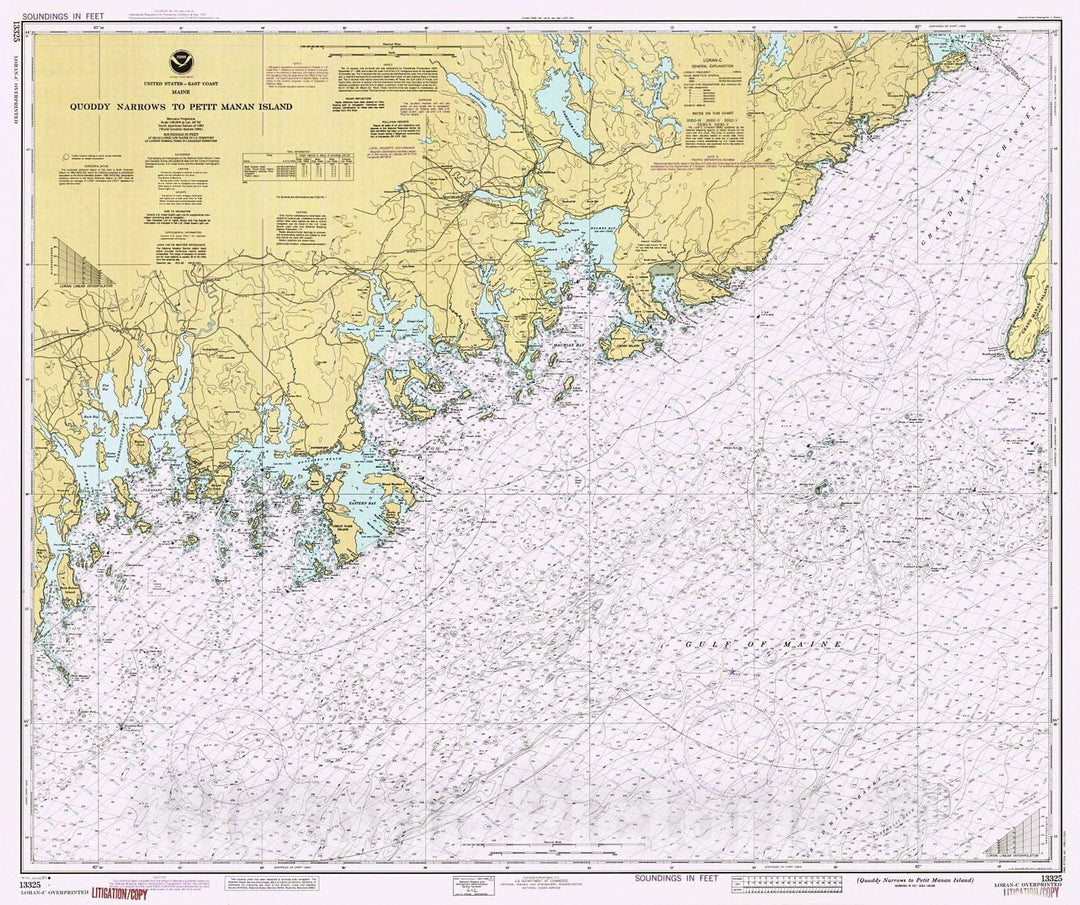 Historic Nautical Map - Quoddy Narrows To Petit Manan Island, 1991 NOAA Chart - Maine (ME) - Vintage Wall Art