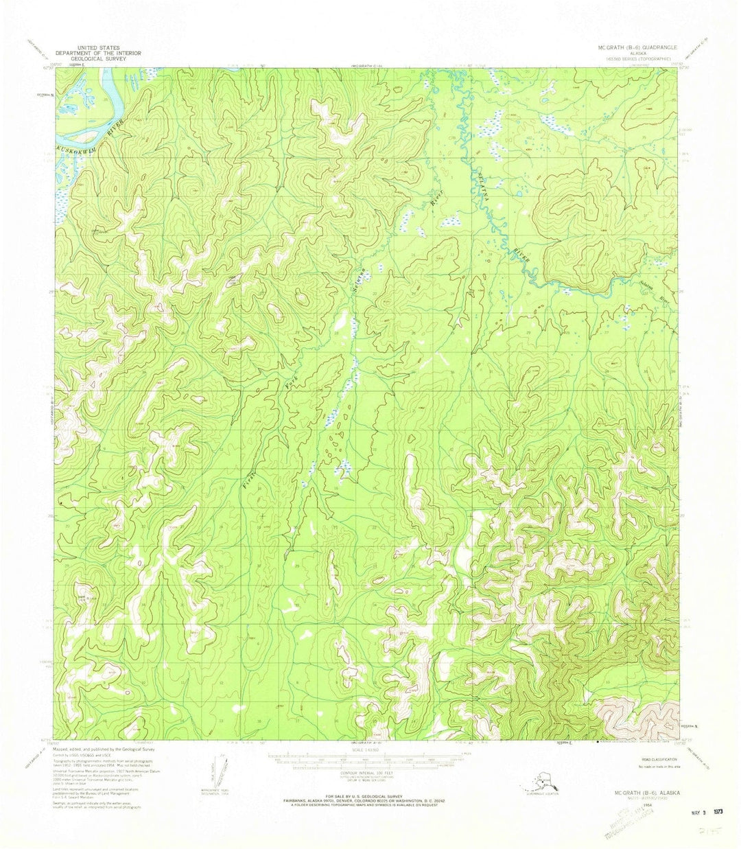 1954 McGrath, AK - Alaska - USGS Topographic Map v6