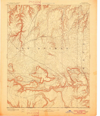 1892 Mt Carrizo, CO - Colorado - USGS Topographic Map