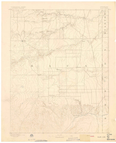 1892 Vilas, CO - Colorado - USGS Topographic Map