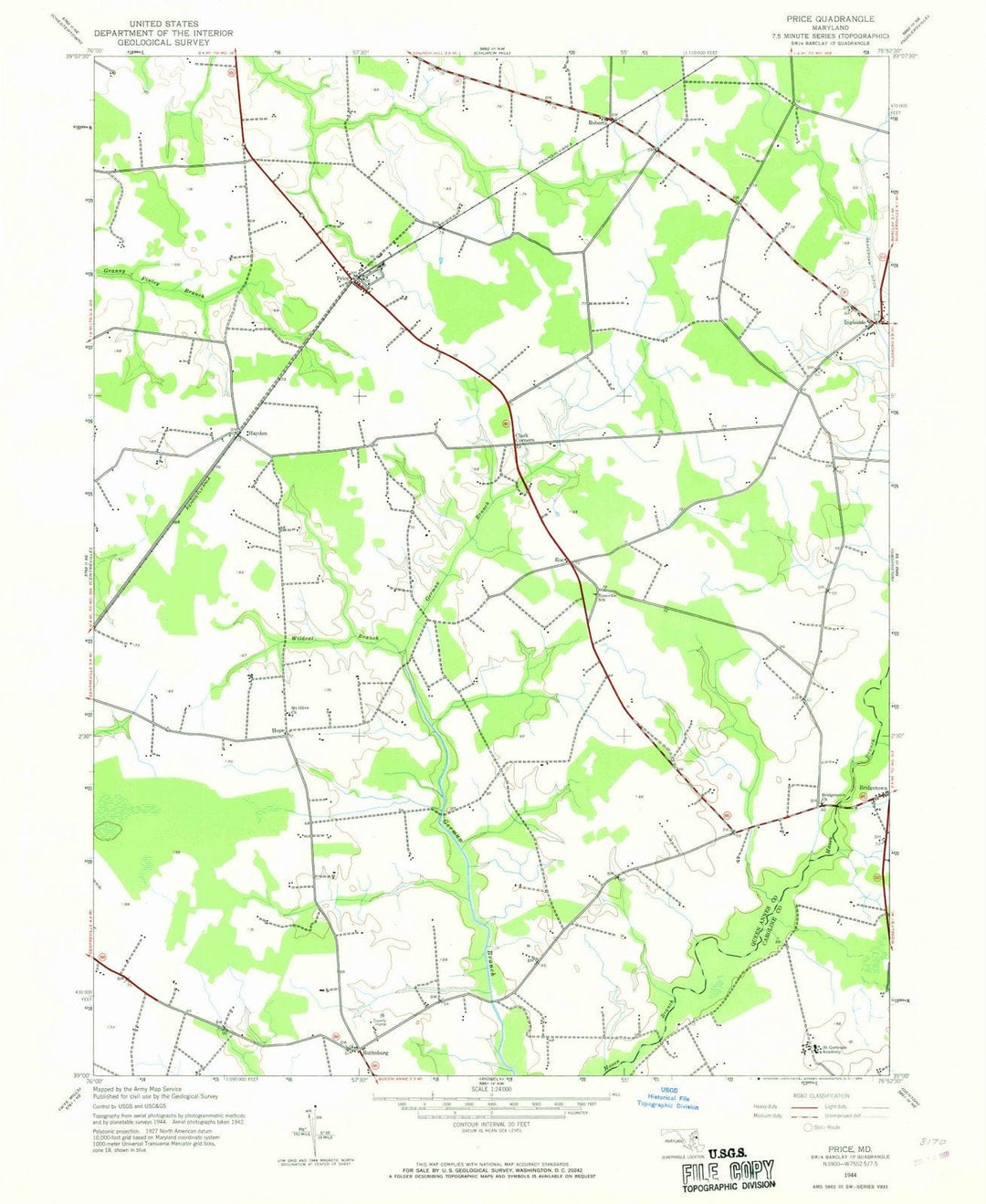 1944 Price, MD - Maryland - USGS Topographic Map