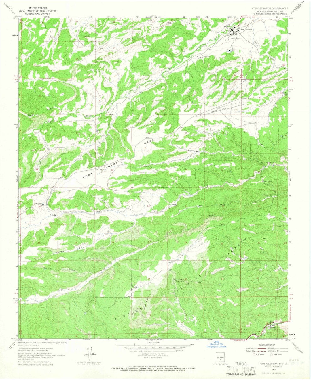1963 Fort Stanton, NM - New Mexico - USGS Topographic Map