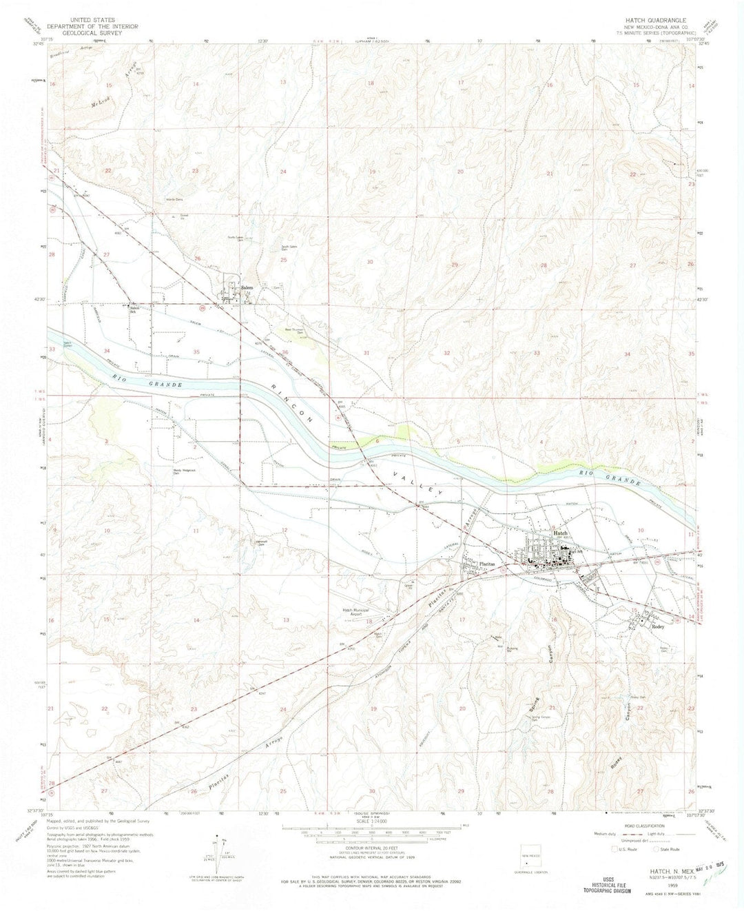 1959 Hatch, NM - New Mexico - USGS Topographic Map