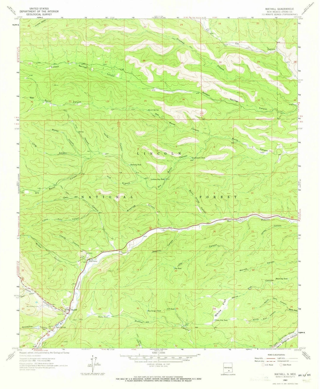 1963 Mayhill, NM - New Mexico - USGS Topographic Map