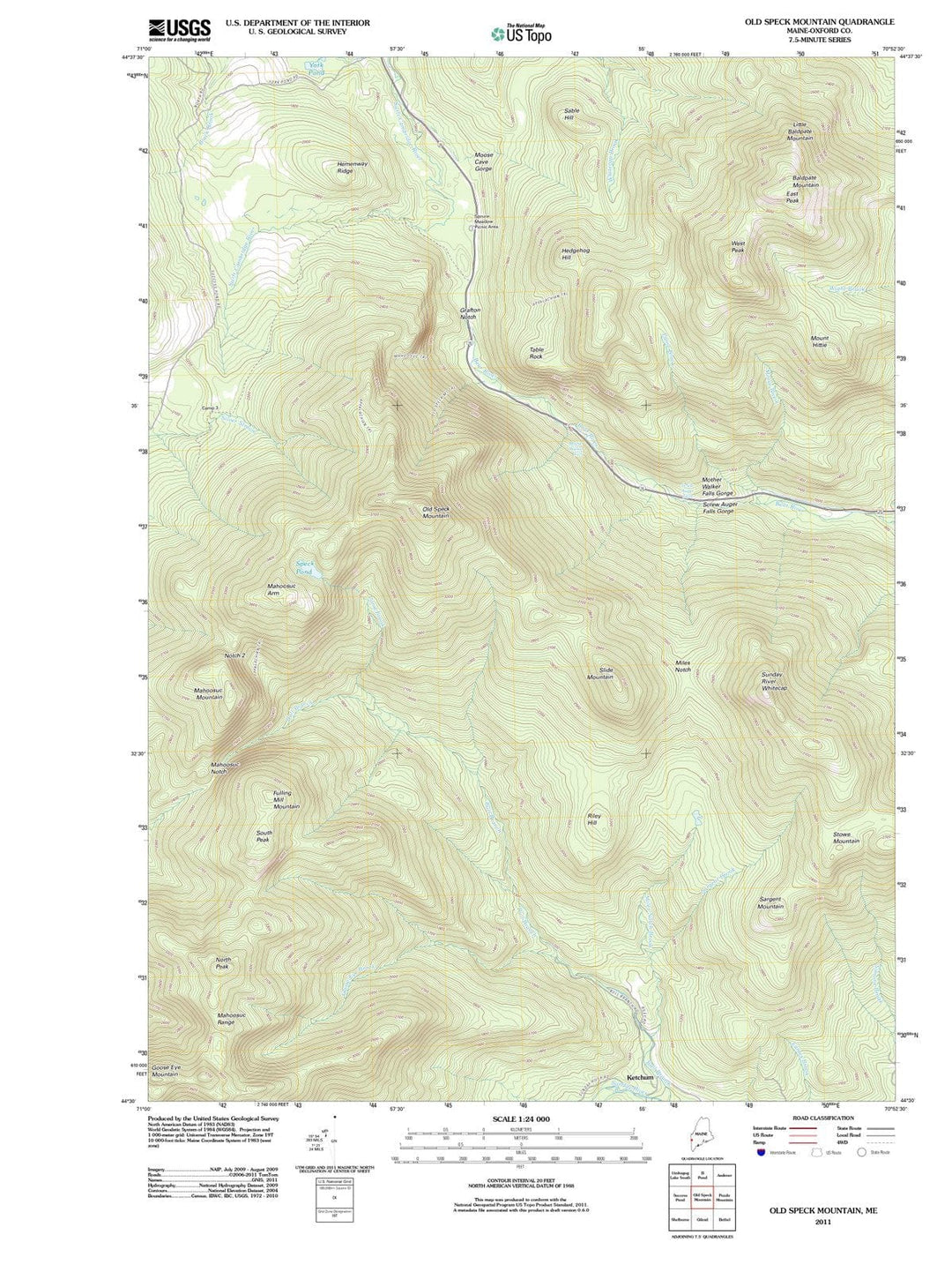 2011 Old Speck Mountain, ME - Maine - USGS Topographic Map