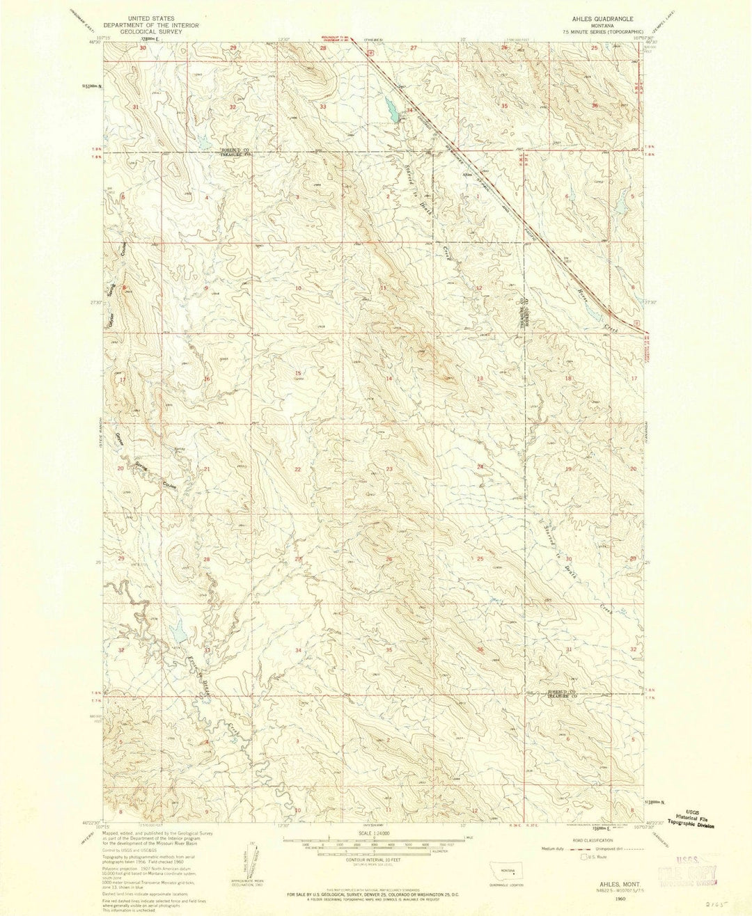 1960 Ahles, MT - Montana - USGS Topographic Map