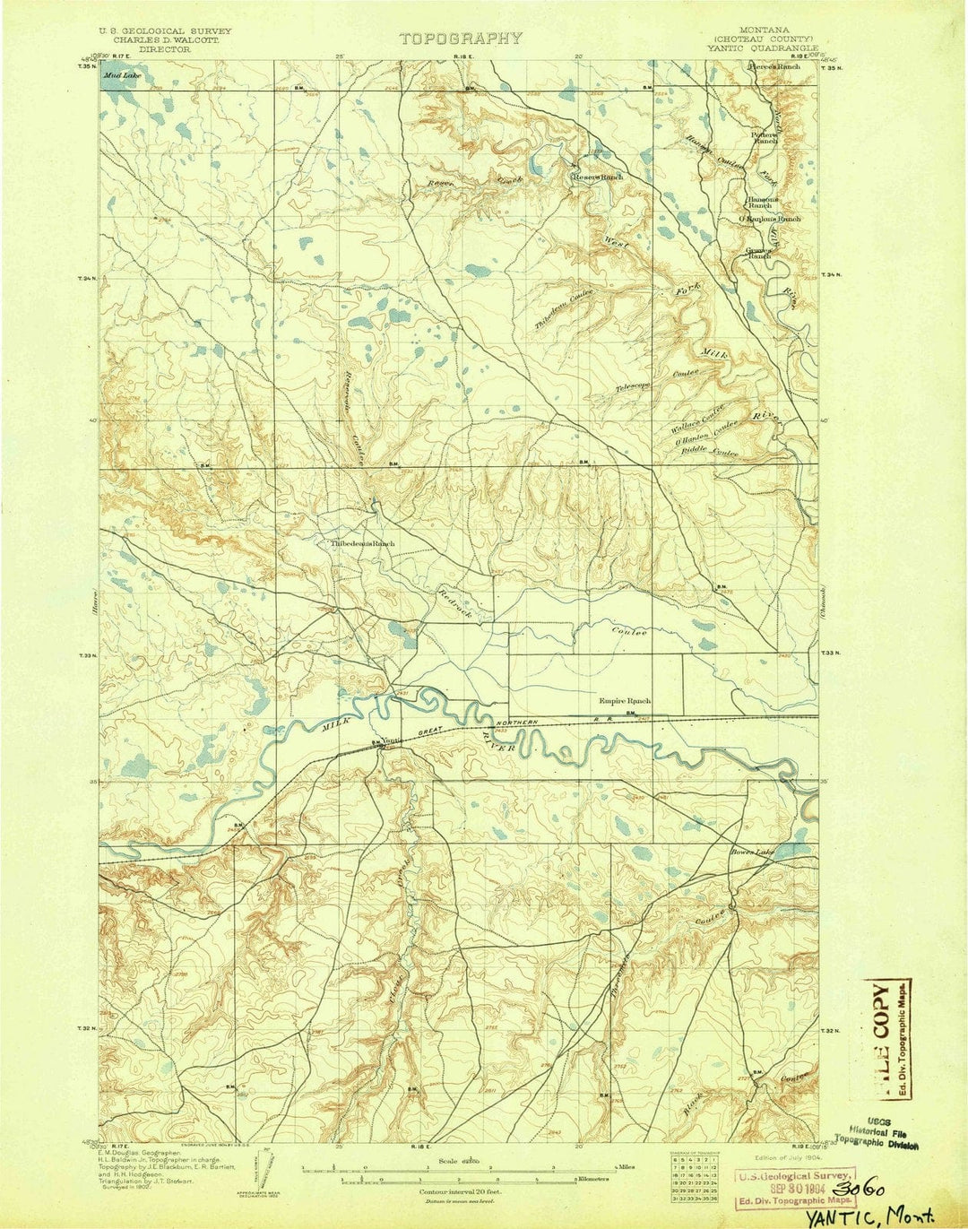 1904 Yantic, MT - Montana - USGS Topographic Map