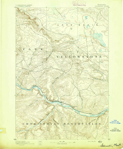 1892 Stillwater, MT - Montana - USGS Topographic Map
