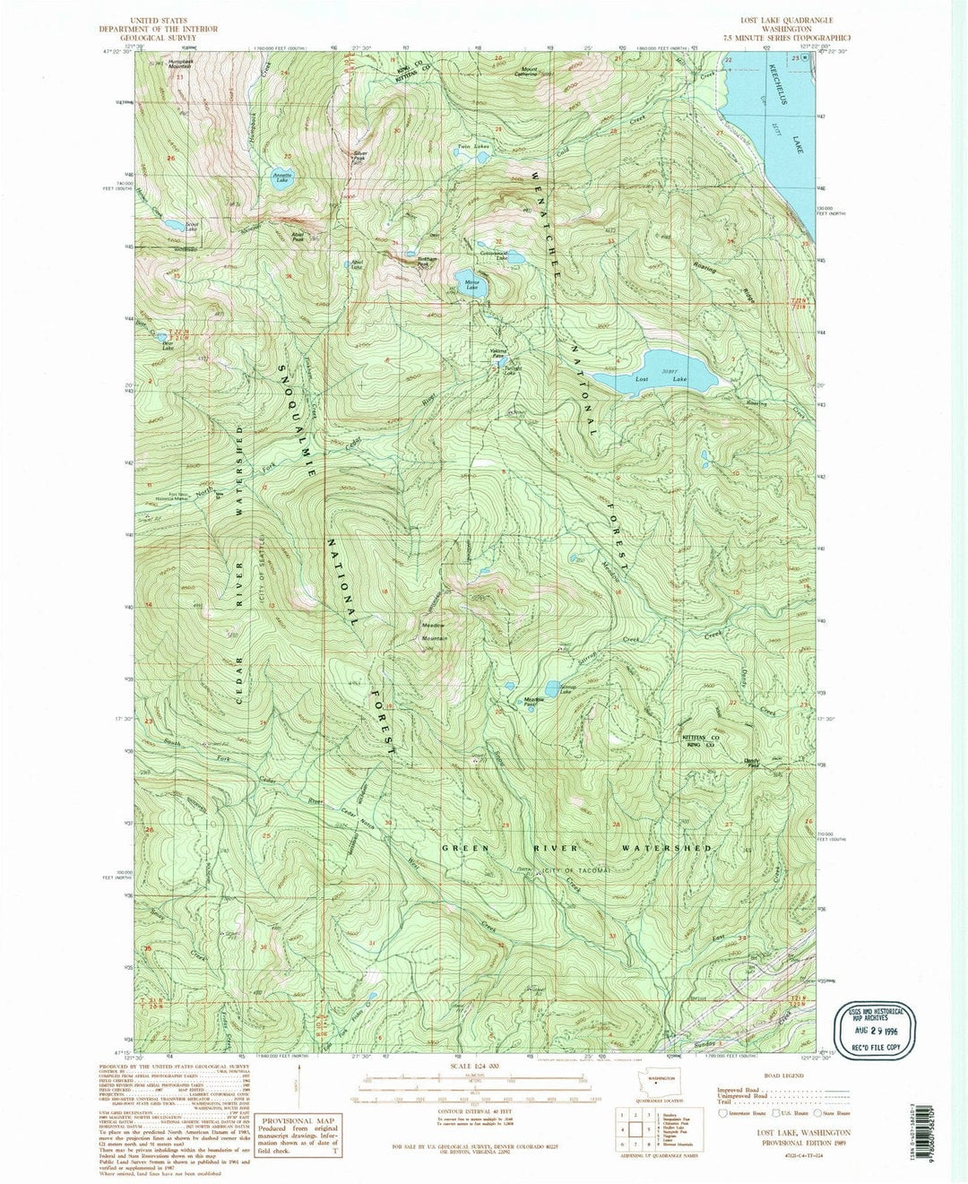 1989 Lost Lake, WA - Washington - USGS Topographic Map