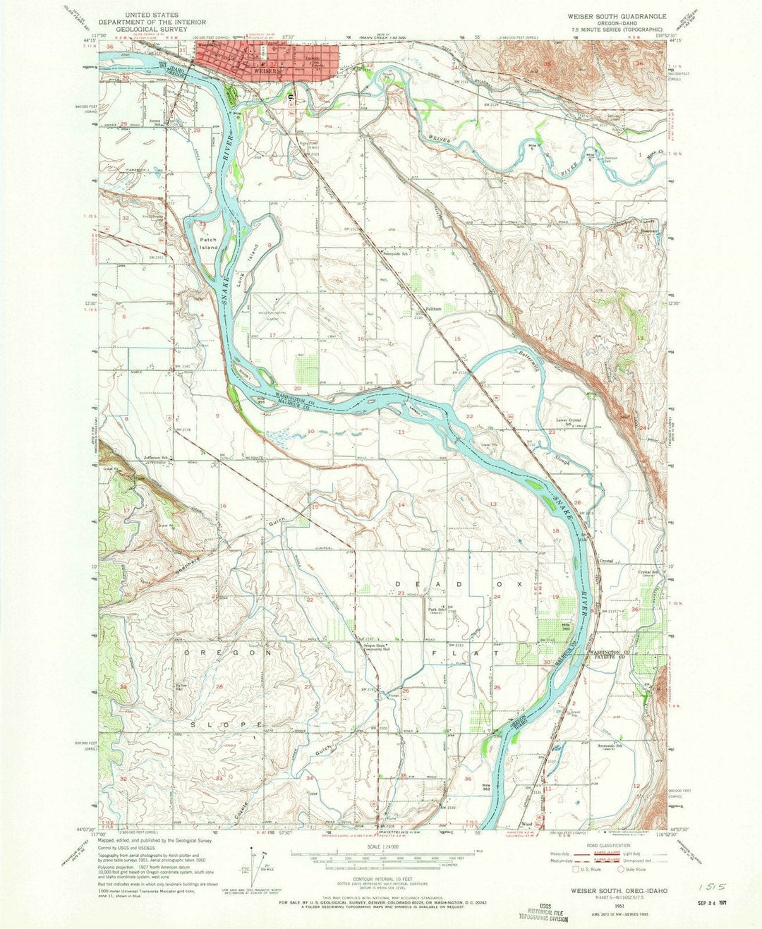 1951 Weiser South, ID - Idaho - USGS Topographic Map