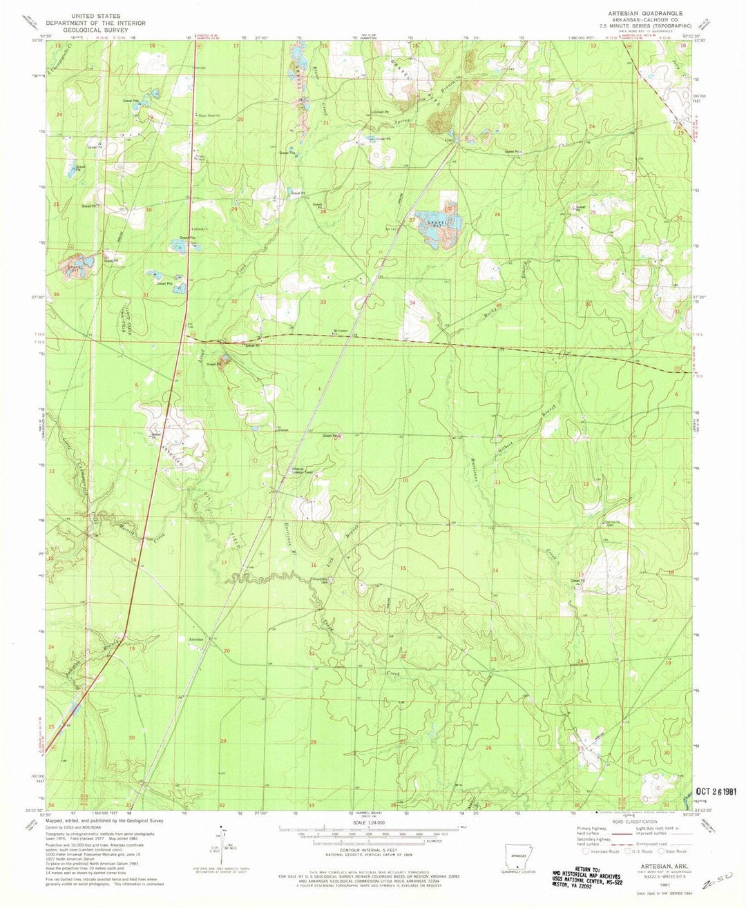 1981 Artesian, AR - Arkansas - USGS Topographic Map