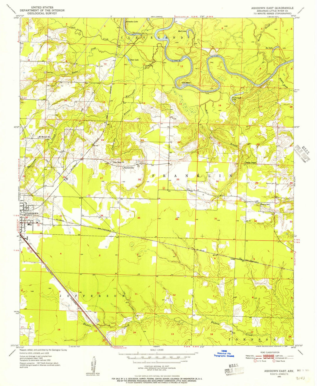 1950 Ashdown East, AR - Arkansas - USGS Topographic Map