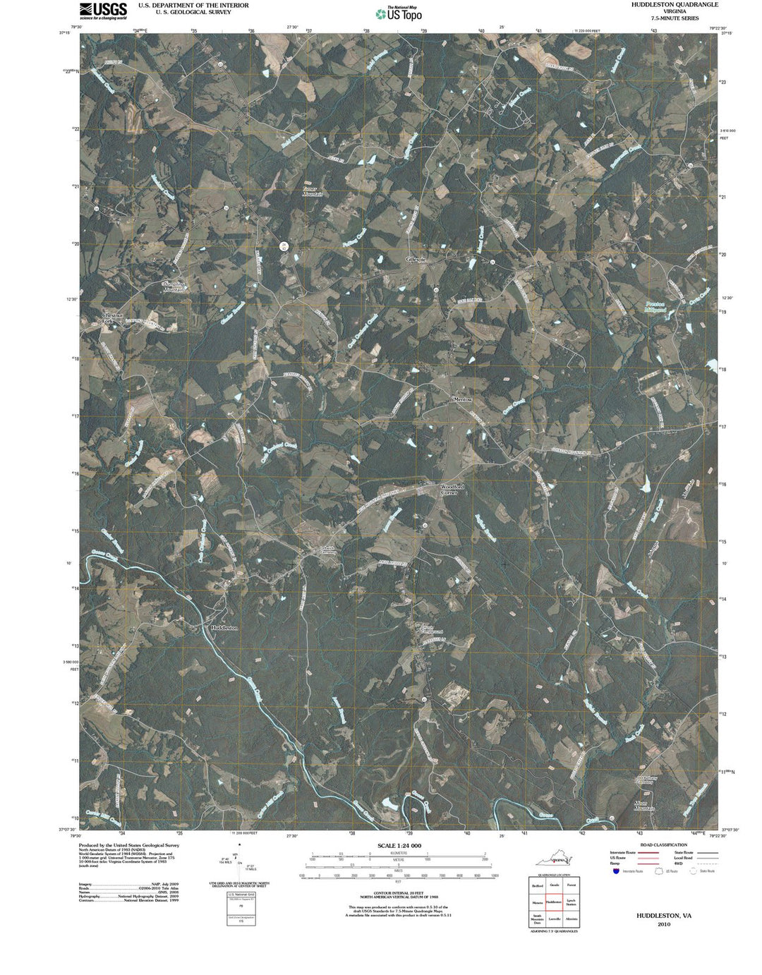 2010 Huddleston, VA - Virginia - USGS Topographic Map