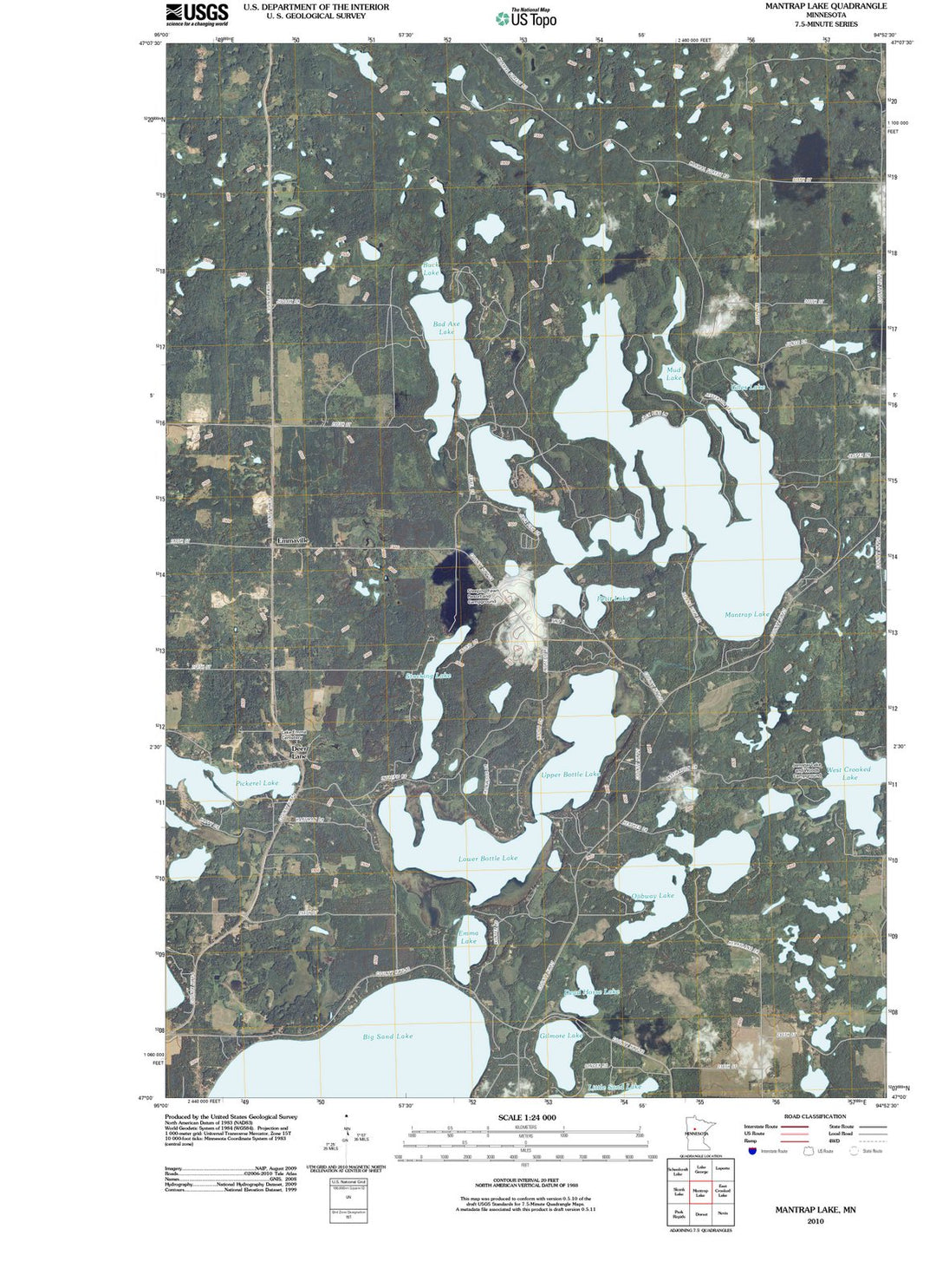 2010 Mantrap Lake, MN - Minnesota - USGS Topographic Map
