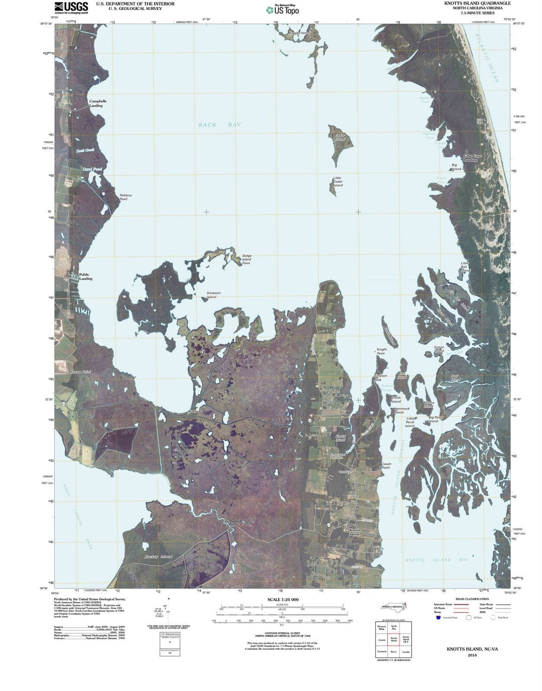 2010 Knotts Island, NC - North Carolina - USGS Topographic Map