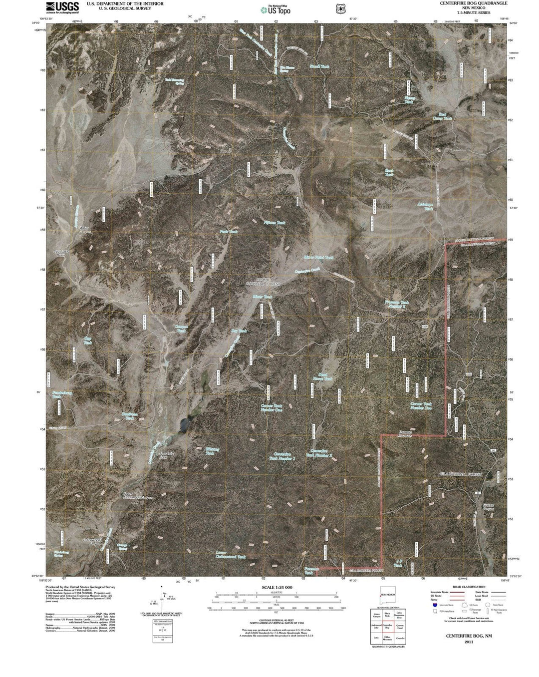 2011 Centerfire Bog, NM - New Mexico - USGS Topographic Map