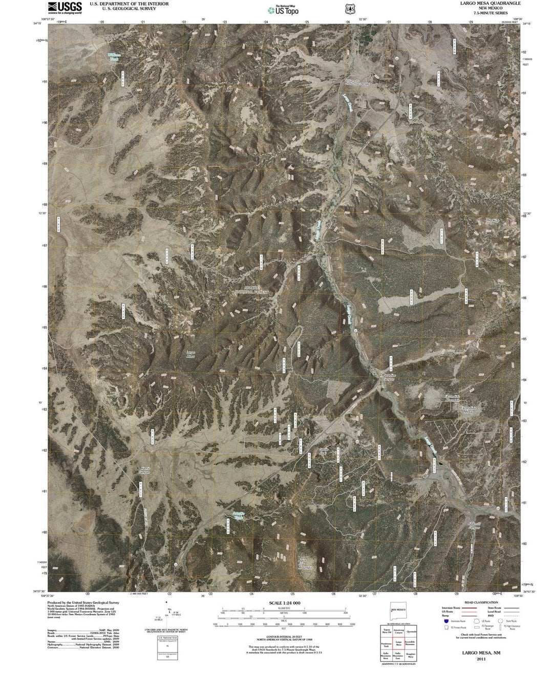 2011 Largo Mesa, NM - New Mexico - USGS Topographic Map