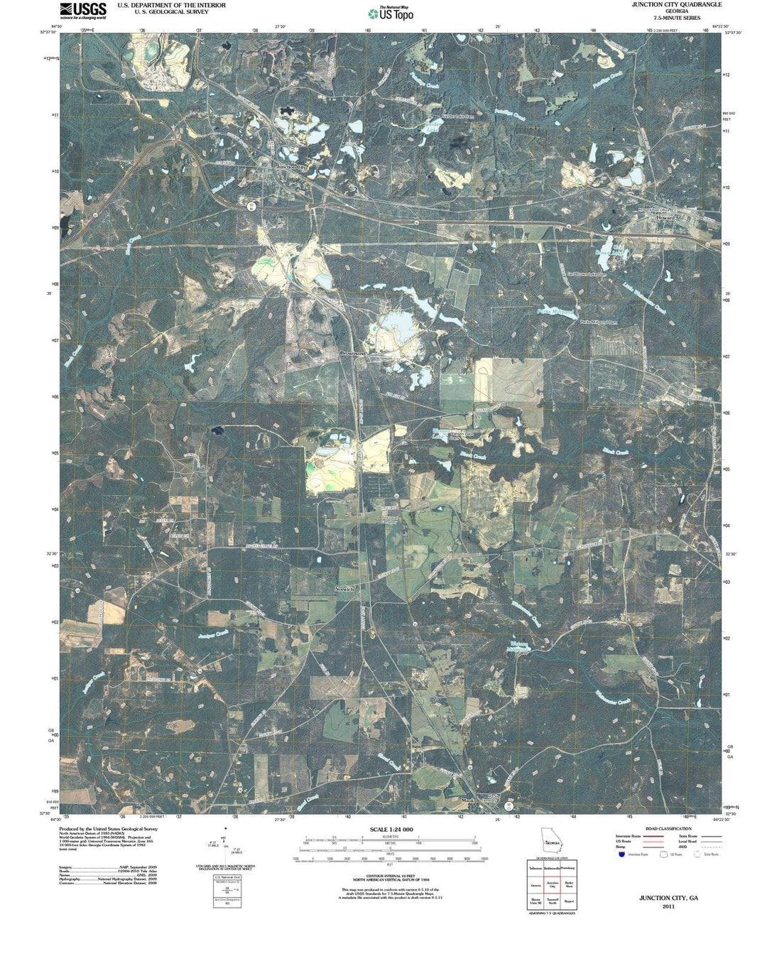 2011 Junction City, GA - Georgia - USGS Topographic Map