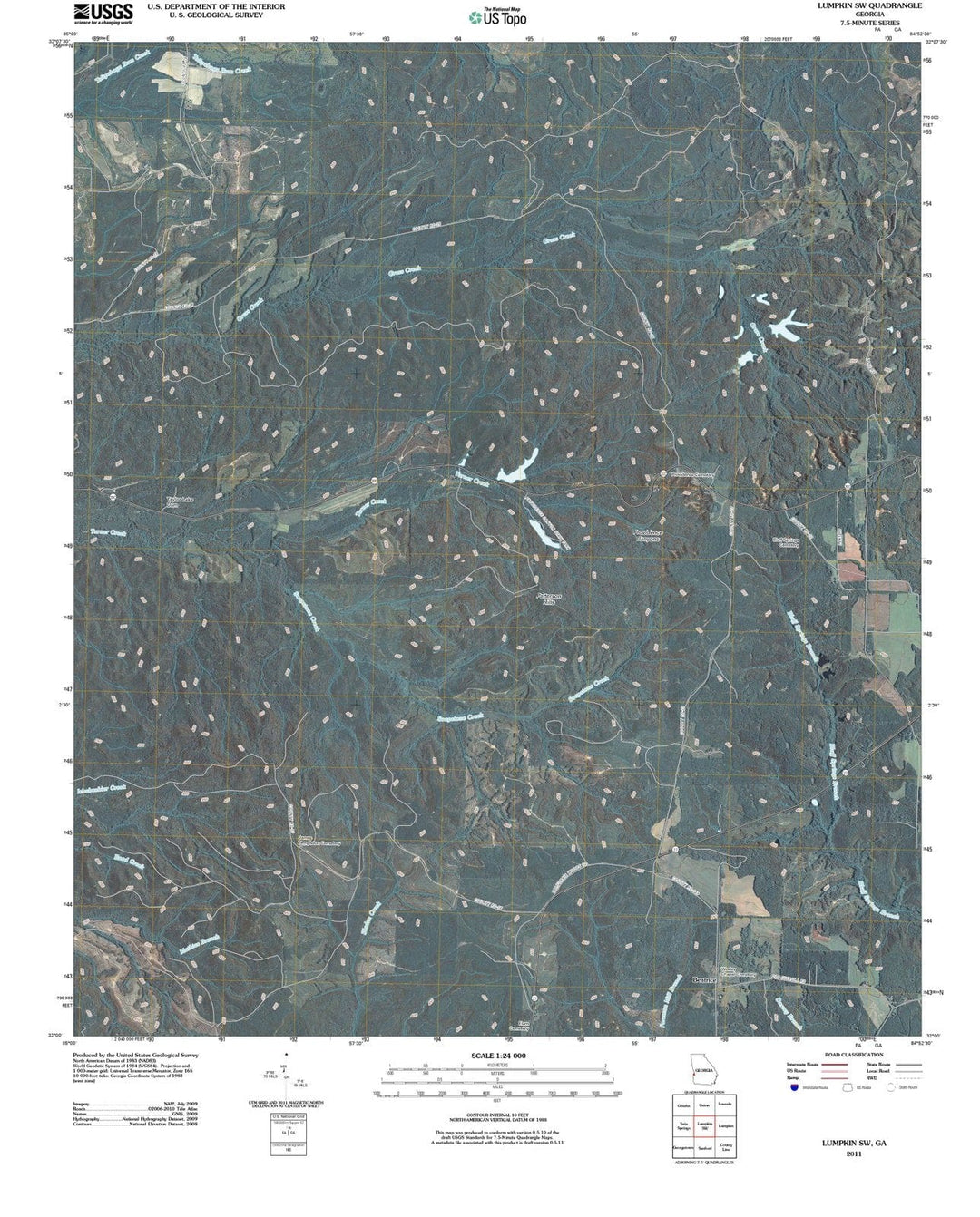 2011 Lumpkin, GA - Georgia - USGS Topographic Map v2