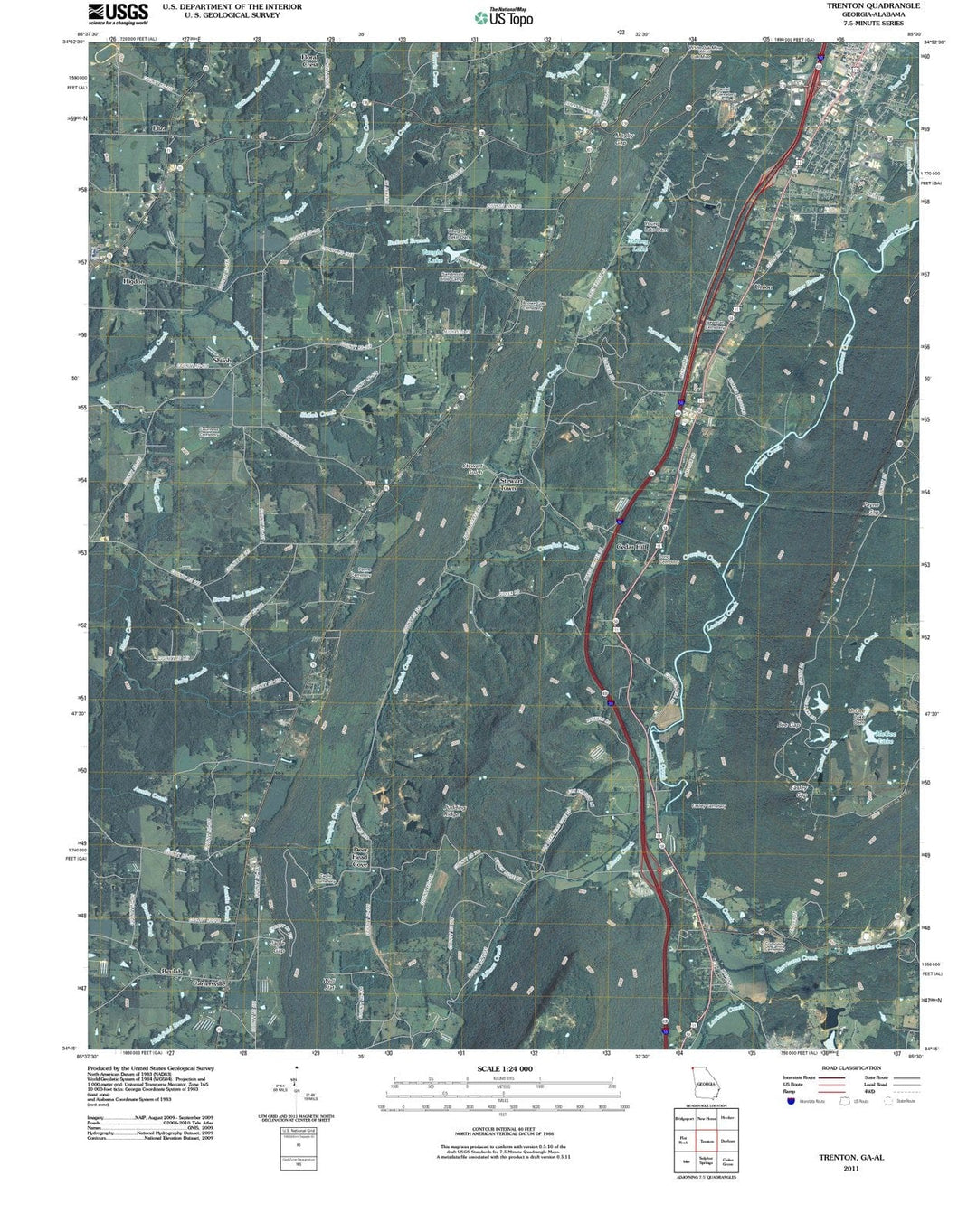 2011 Trenton, GA - Georgia - USGS Topographic Map