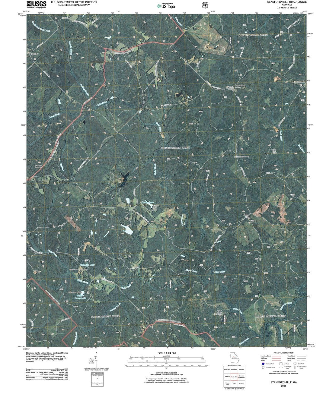 2011 Stanfordville, GA - Georgia - USGS Topographic Map