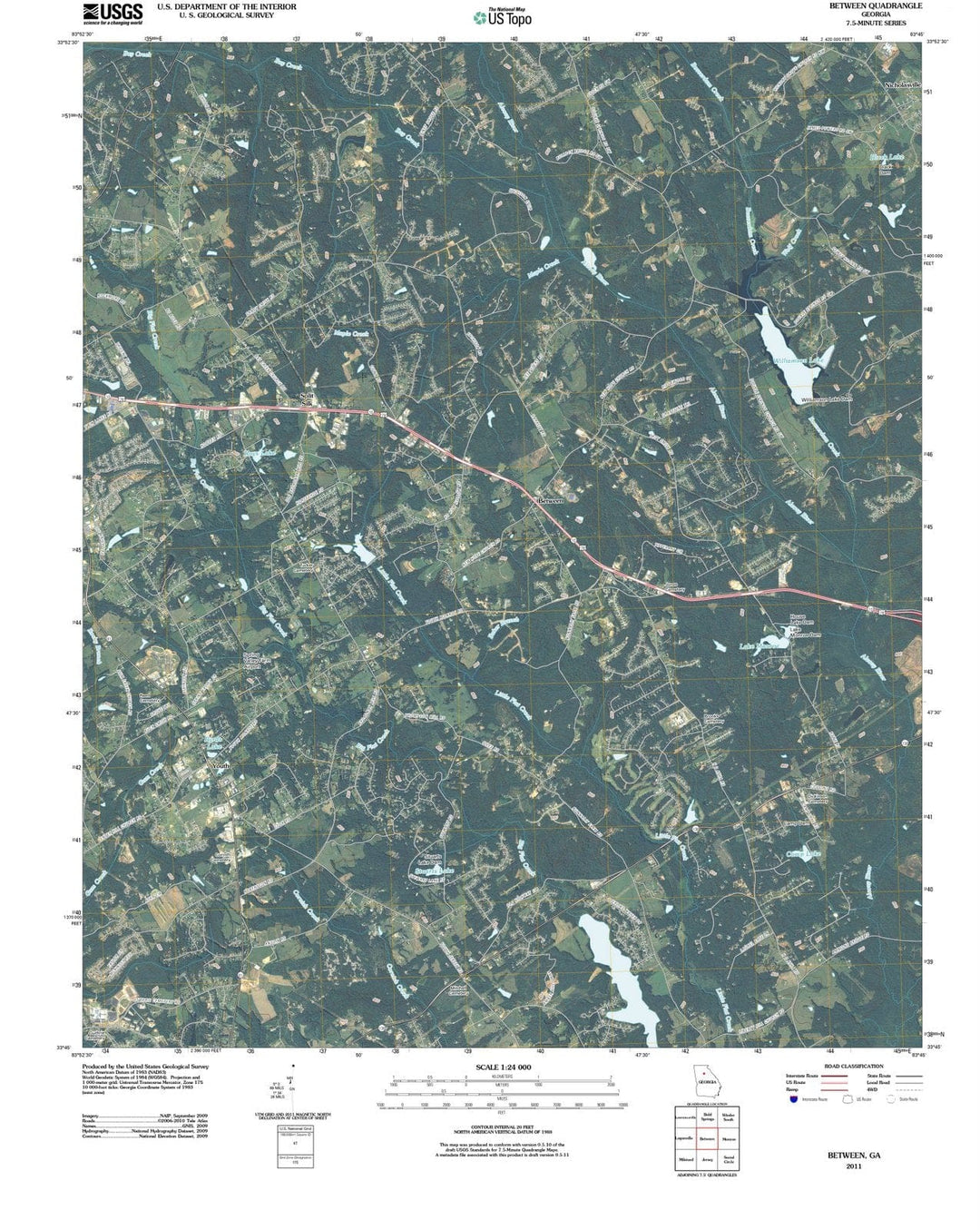 2011 Between, GA - Georgia - USGS Topographic Map