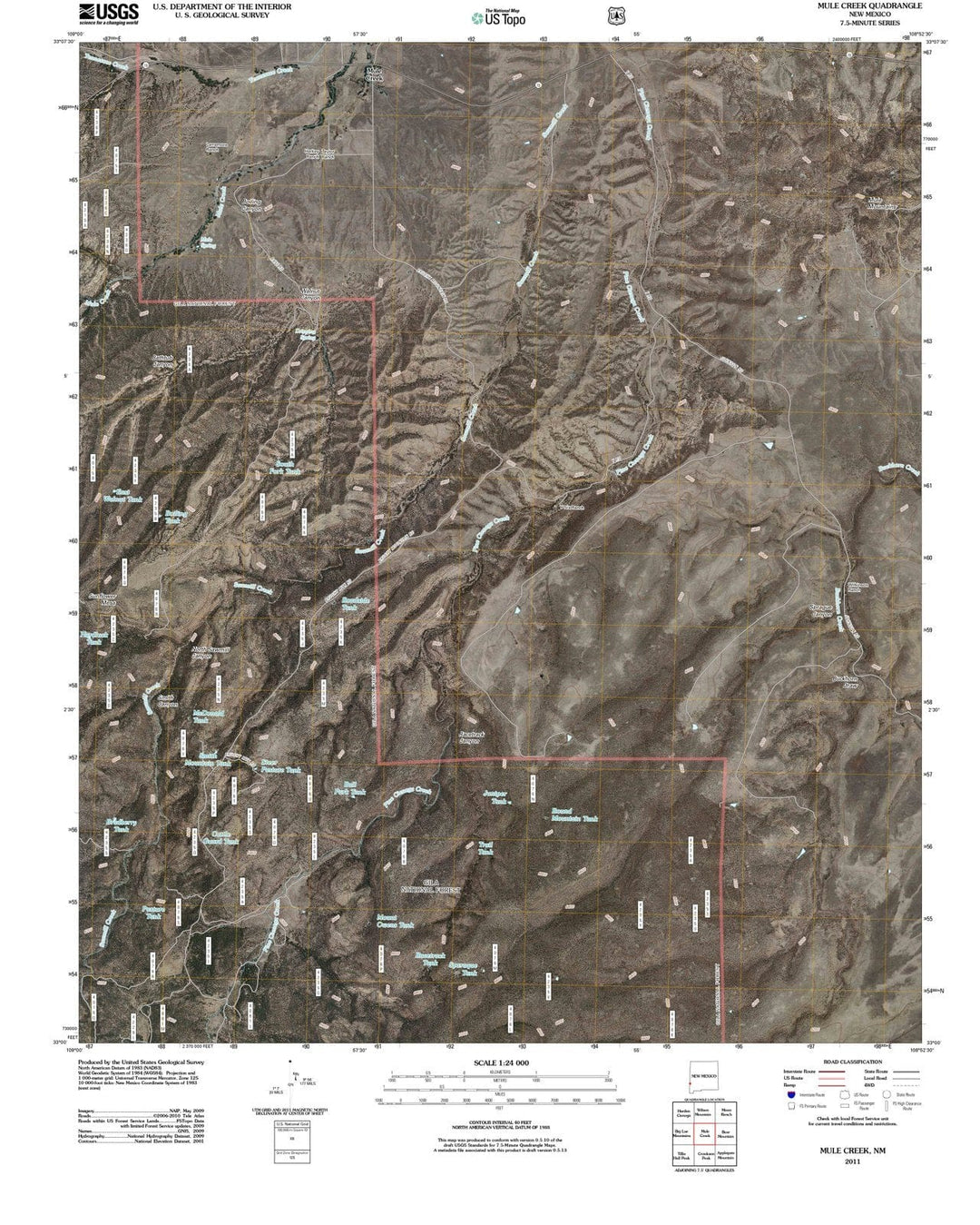 2011 Mule Creek, NM - New Mexico - USGS Topographic Map