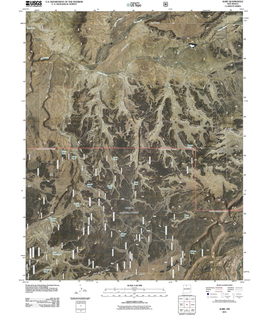 2011 Alire, NM - New Mexico - USGS Topographic Map