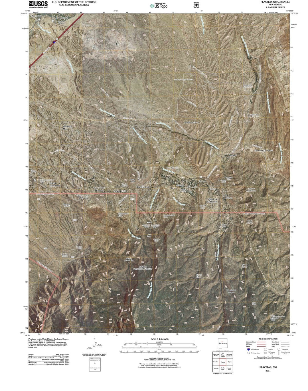 2011 Placitas, NM - New Mexico - USGS Topographic Map