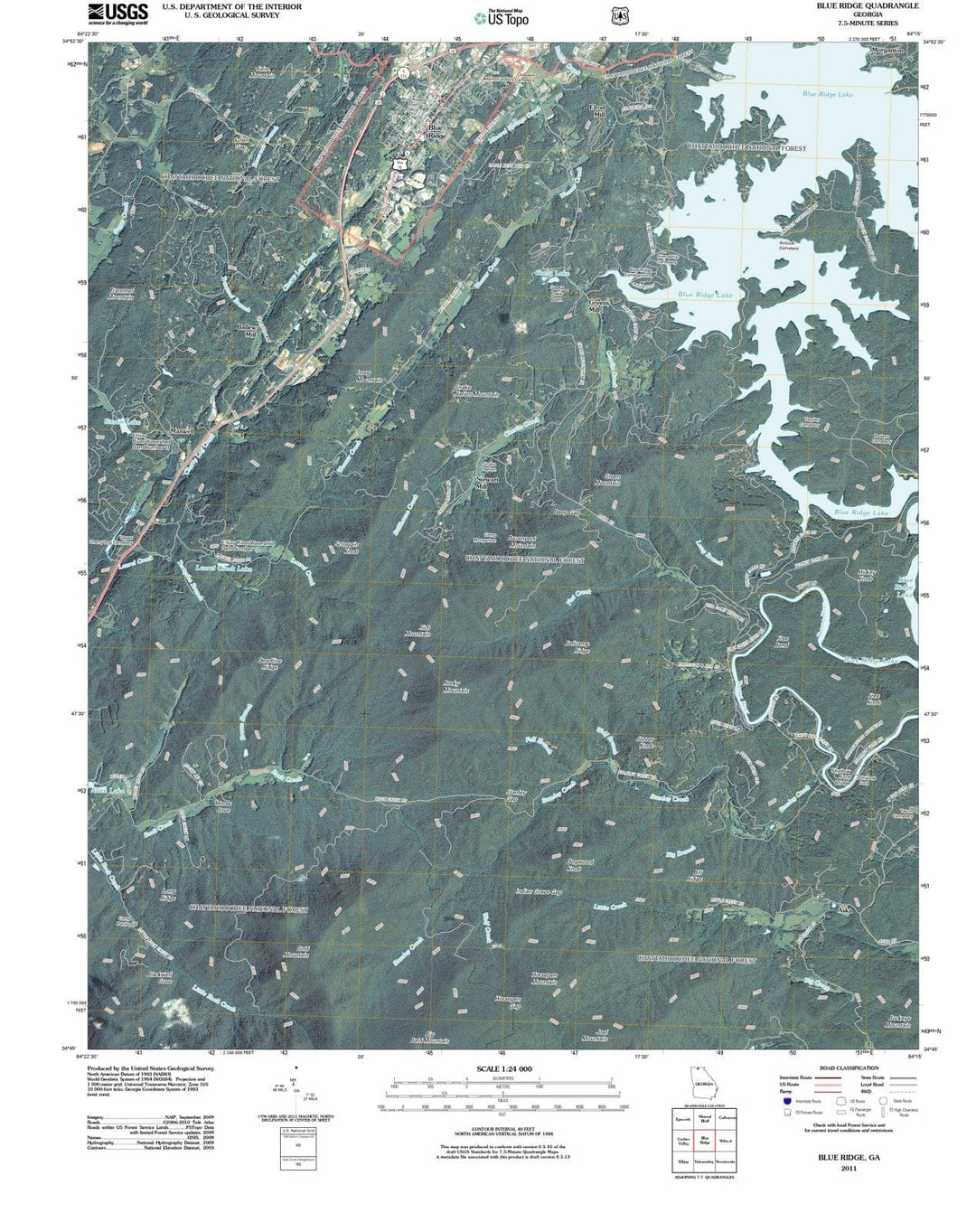 2011 Blue Ridge, GA - Georgia - USGS Topographic Map