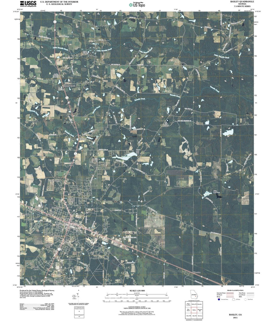 2011 Baxley, GA - Georgia - USGS Topographic Map