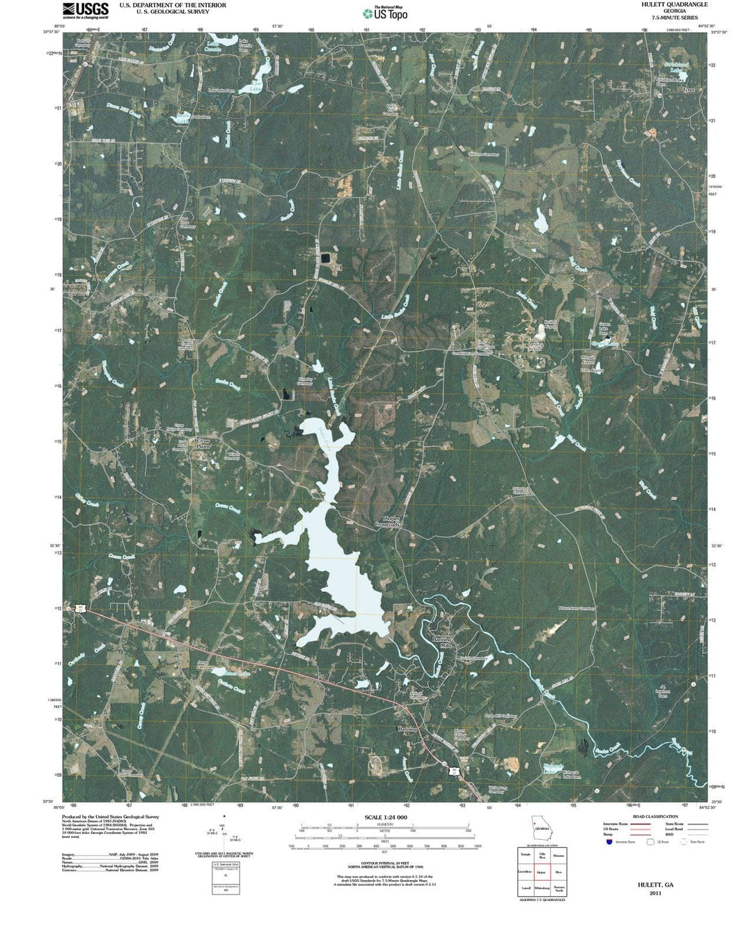 2011 Hulett, GA - Georgia - USGS Topographic Map
