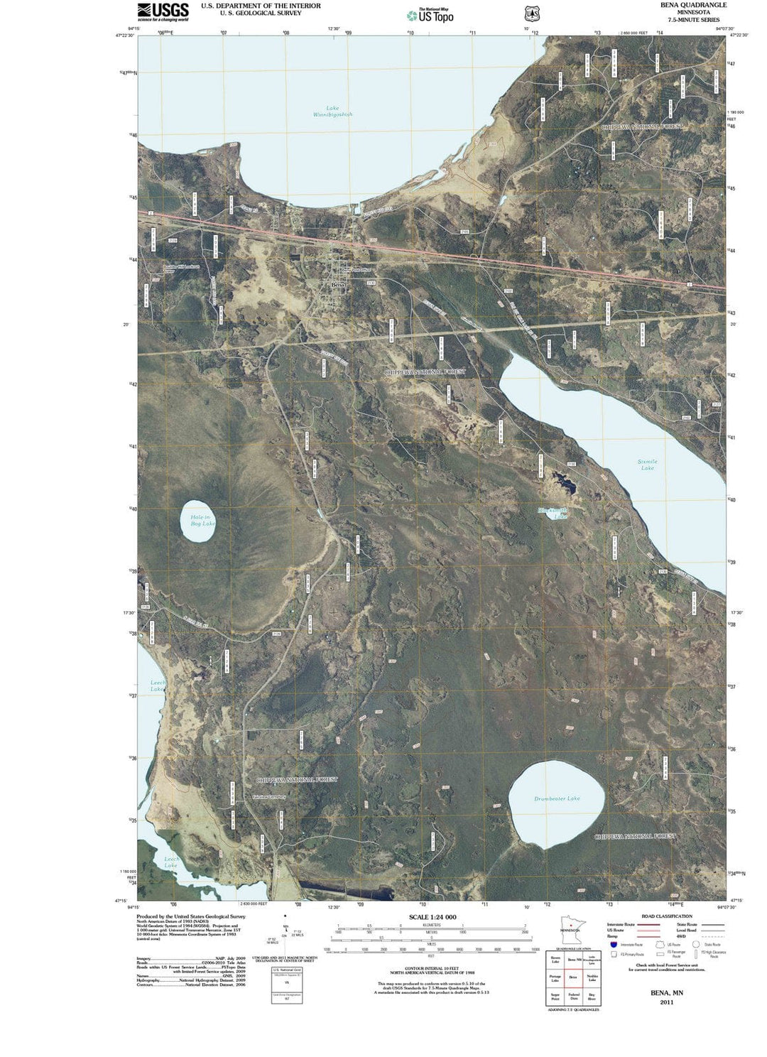 2011 Bena, MN - Minnesota - USGS Topographic Map