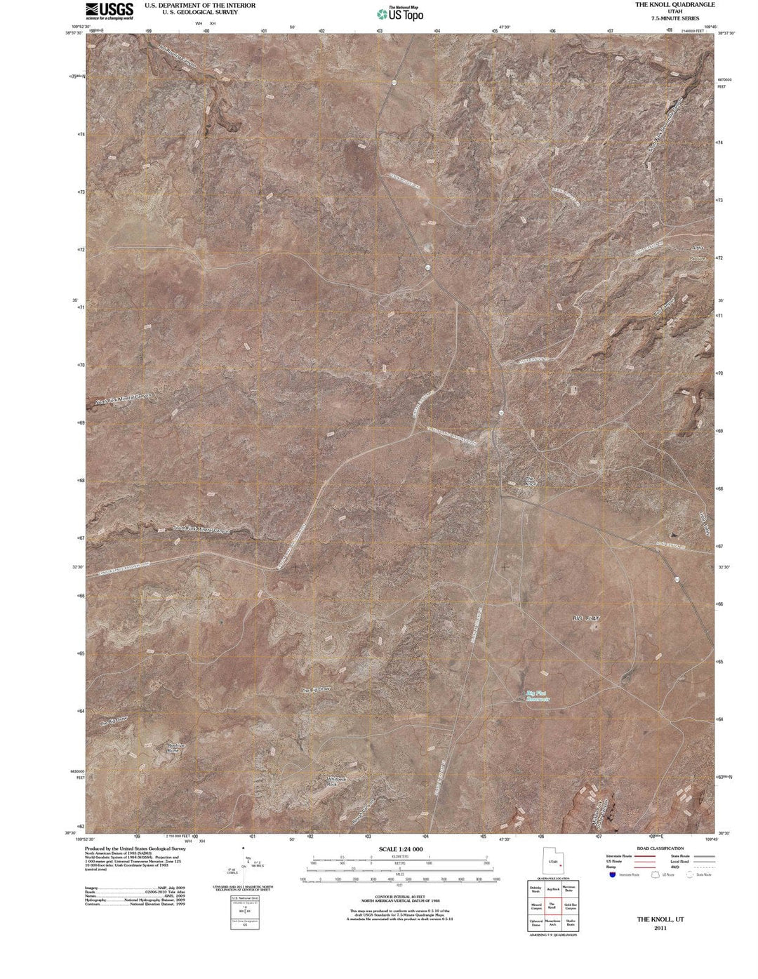 2011 The Knoll, UT - Utah - USGS Topographic Map