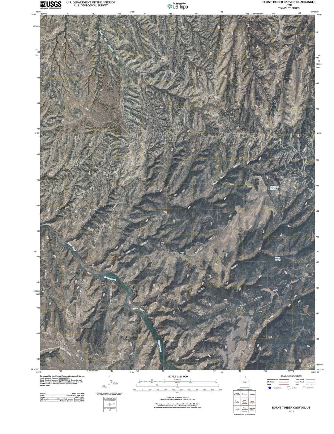 2011 Burnt Timber Canyon, UT - Utah - USGS Topographic Map