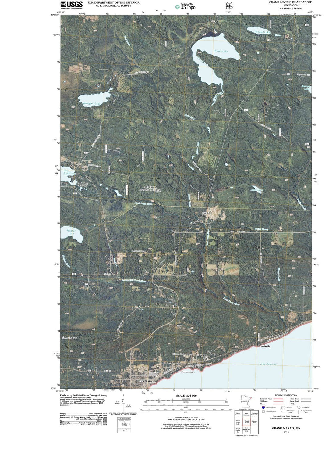 2011 Grand Marais, MN - Minnesota - USGS Topographic Map