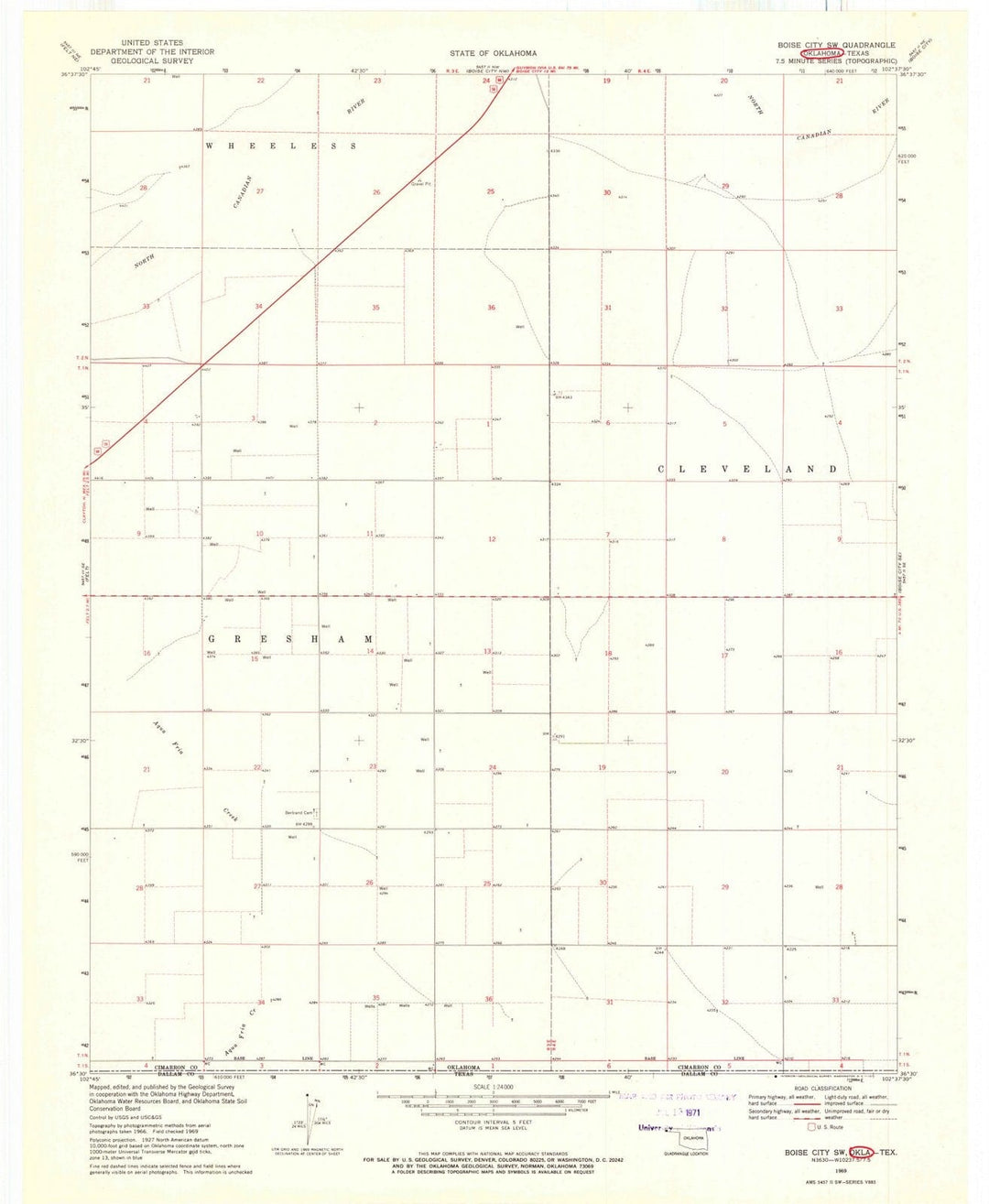 1969 Boise City, OK - Oklahoma - USGS Topographic Map v3