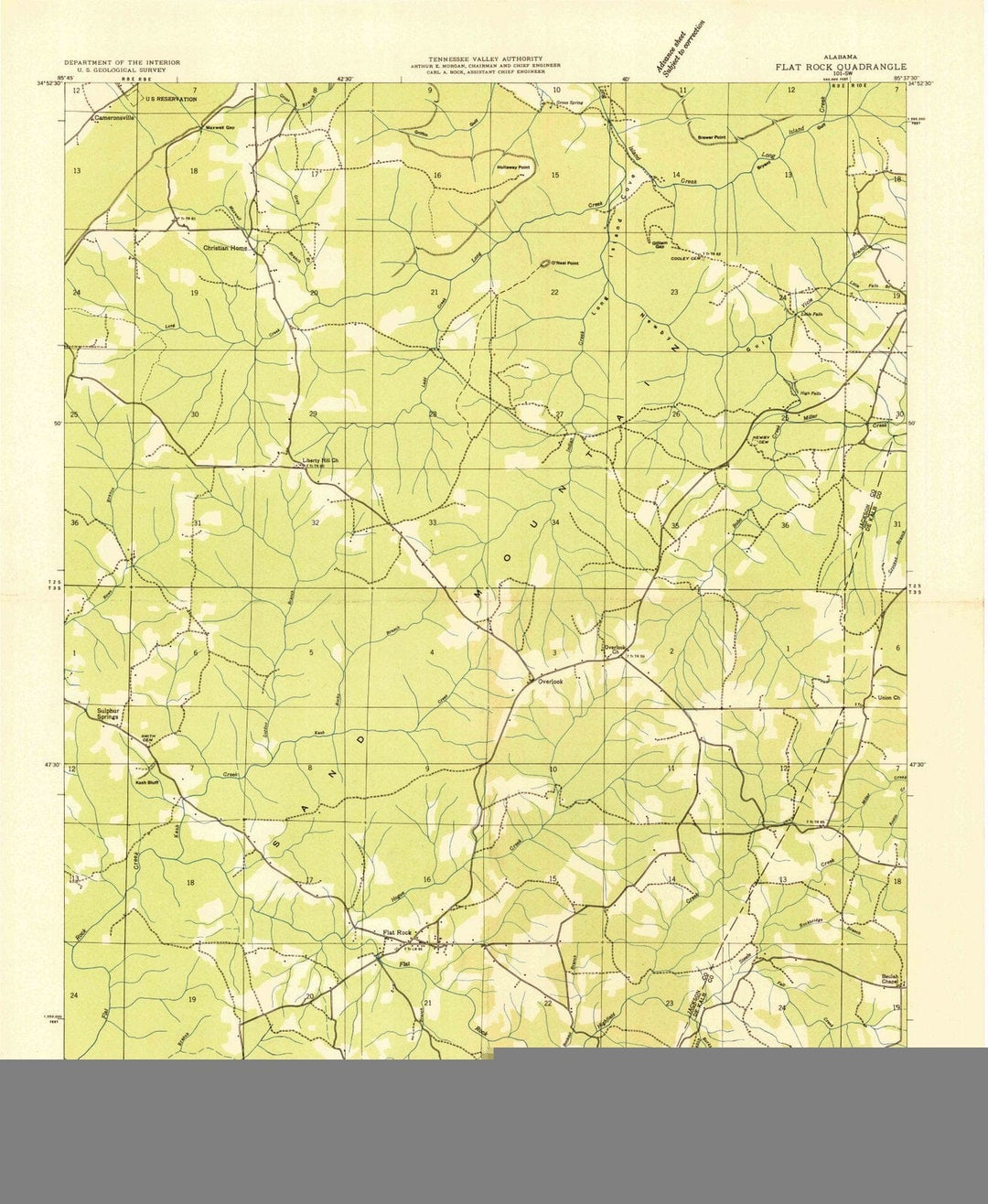 1936 Flat Rock, AL - Alabama - USGS Topographic Map