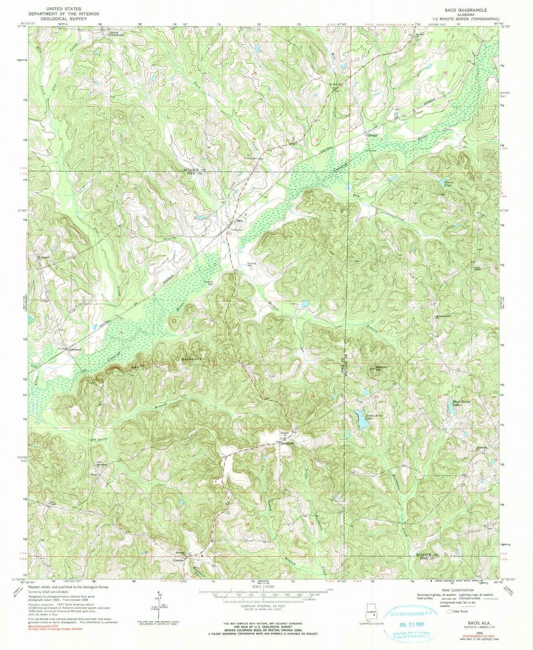 1968 Saco, AL - Alabama - USGS Topographic Map
