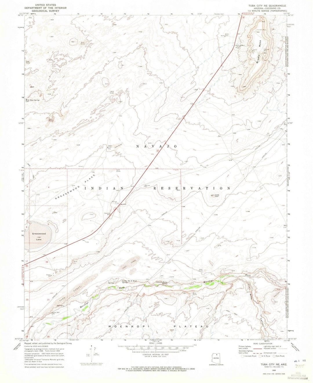 1969 Tuba City, AZ - Arizona - USGS Topographic Map