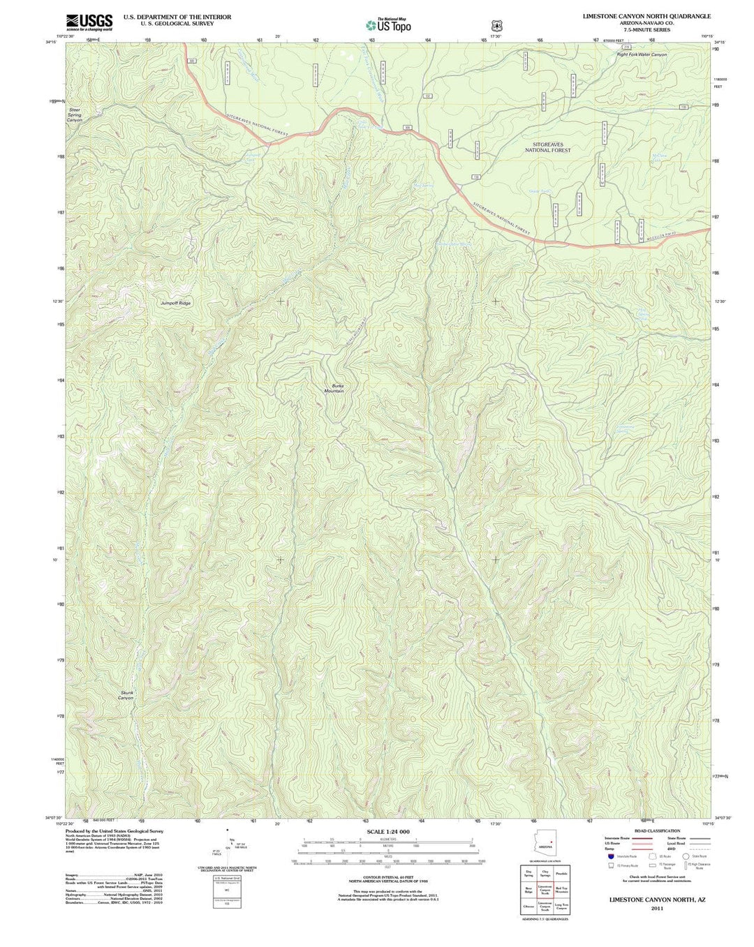 2011 Limestone Canyon North, AZ - Arizona - USGS Topographic Map
