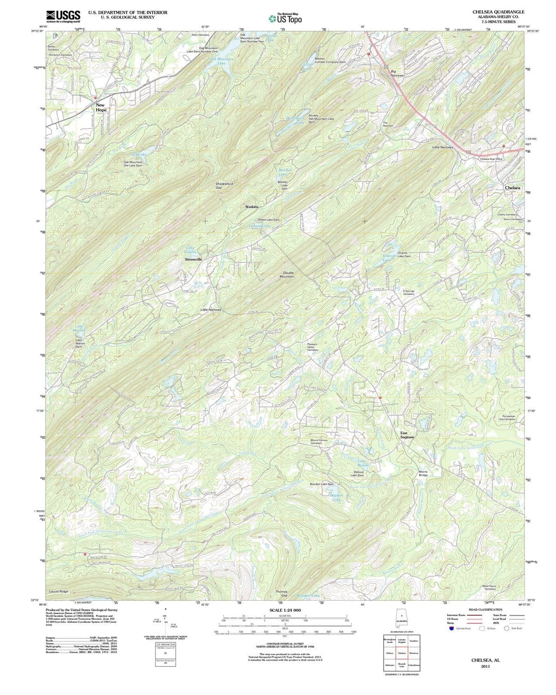 2011 Chelsea, AL - Alabama - USGS Topographic Map
