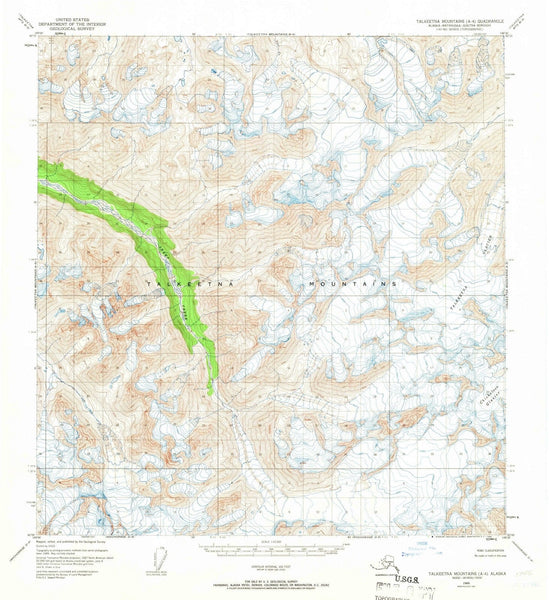 1949 Talkeetna Mountains, AK Alaska USGS Topographic Map v2