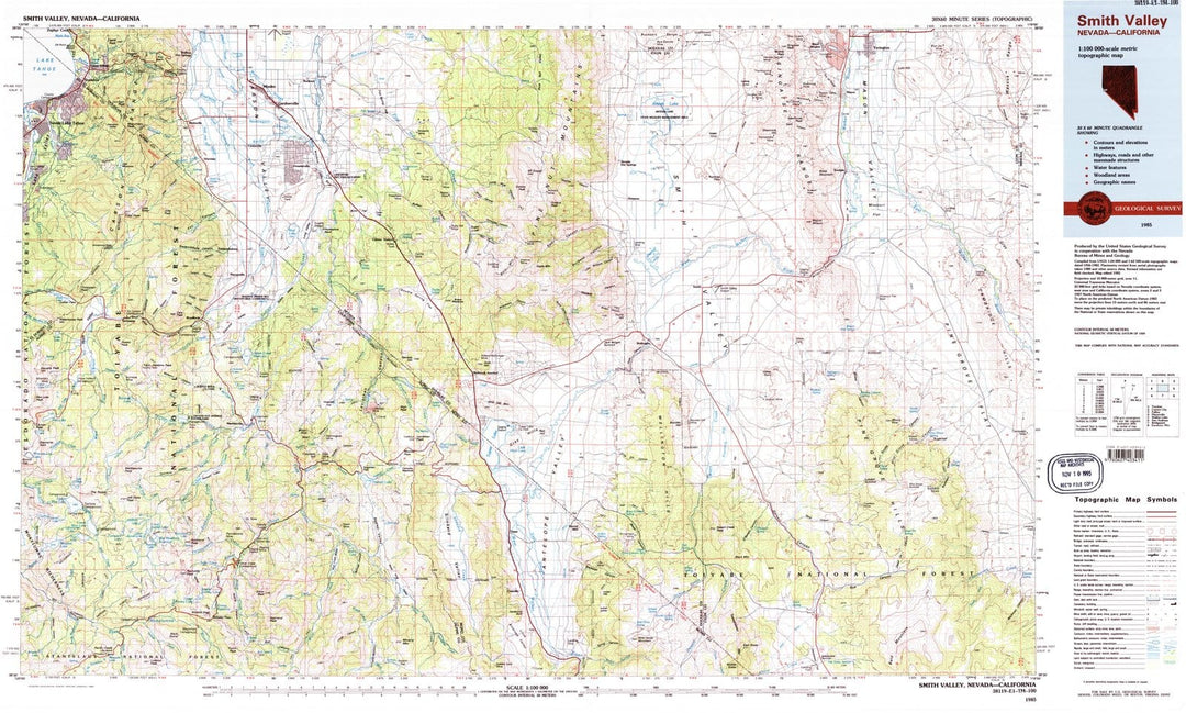 1985 Smith Valley, NV - Nevada - USGS Topographic Map