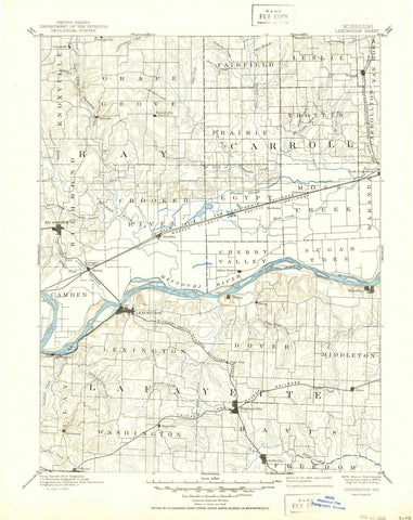 1889 Lexington, MO - Missouri - USGS Topographic Map