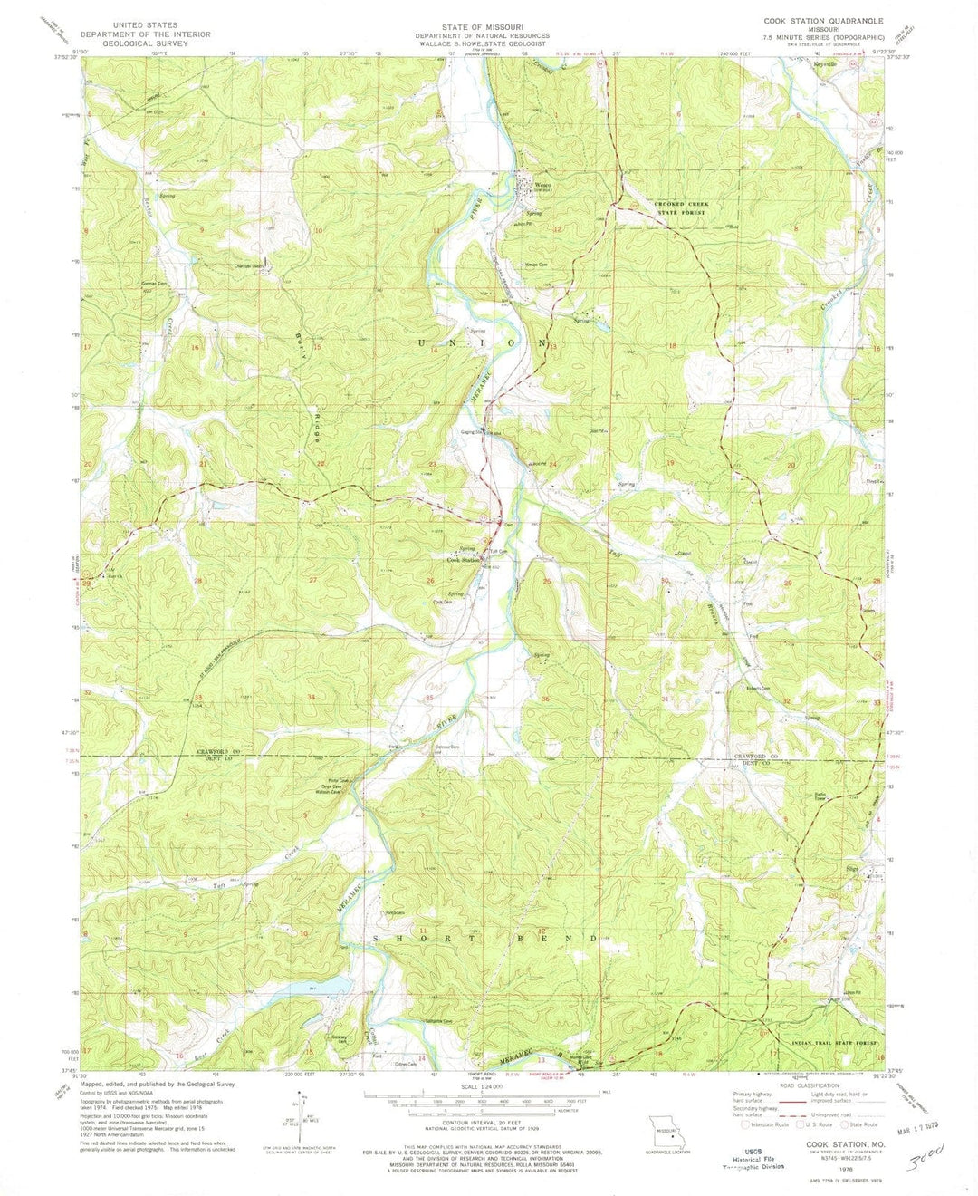 1978 Cook Station, MO - Missouri - USGS Topographic Map