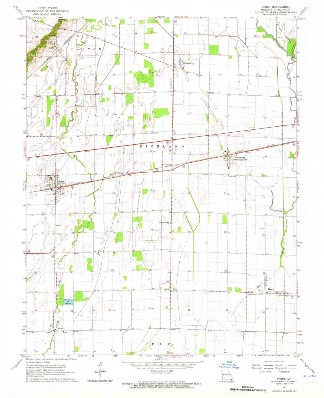 1963 Essex, MO - Missouri - USGS Topographic Map