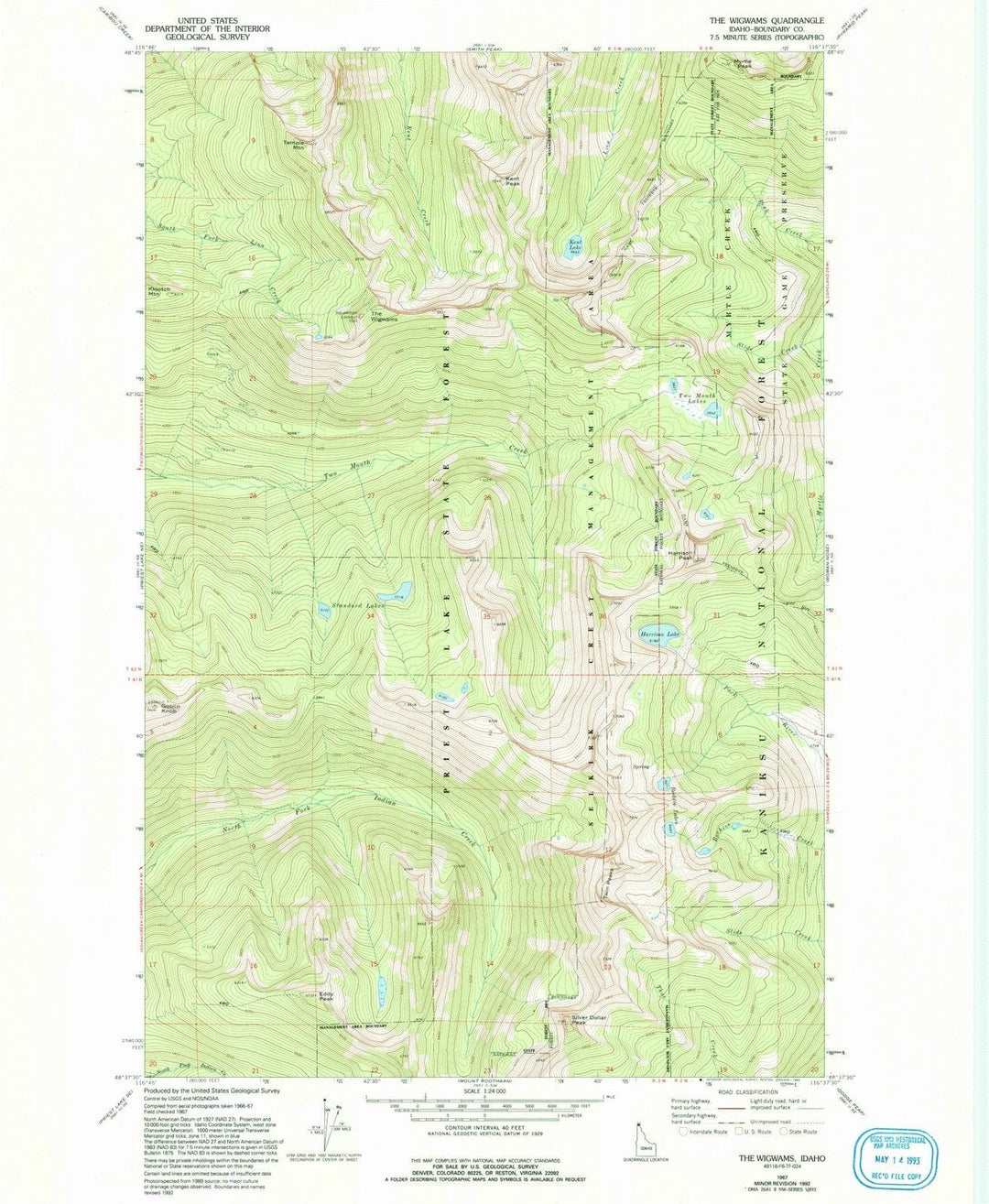 1967 The Wigwams, ID - Idaho - USGS Topographic Map