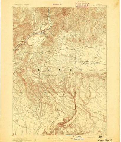 1892 Camas Prairie, ID - Idaho - USGS Topographic Map