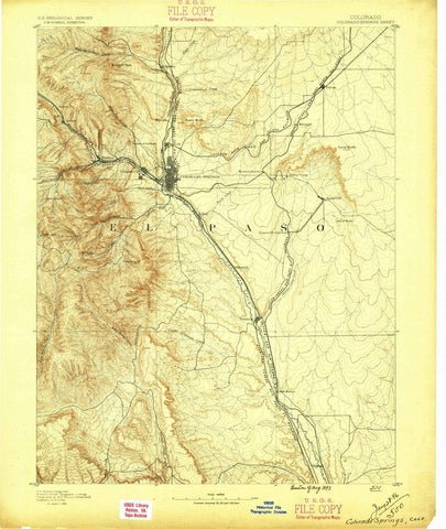 1893 Colorado Springs, CO  - Colorado - USGS Topographic Map